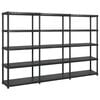 vidaXL &Eacute;tag&egrave;re de rangement 5 niveaux Noir 274,5x45,7x185 cm Plastique