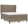 vidaXL Sommier &agrave; lattes de lit avec matelas Taupe 140x190 cm Tissu