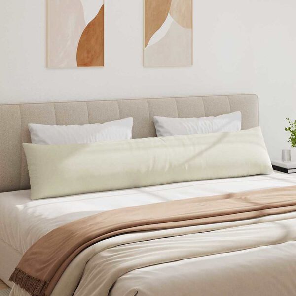 vidaXL Coussins de canapé 2 pcs Crème 200 x 40 cm