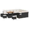 vidaXL Ensemble de canap&eacute; de jardin 12 pcs Noir Poly rotin