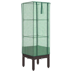 vidaXL Jardini&egrave;re sur&eacute;lev&eacute;e avec housse aspect rotin 40x40x140 cm