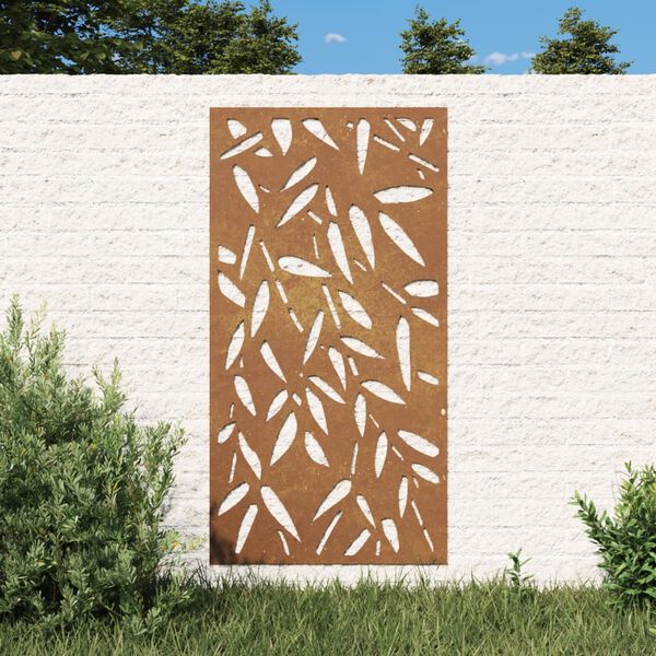 vidaXL D&eacute;coration murale jardin 105x55 cm design de feuille de bambou