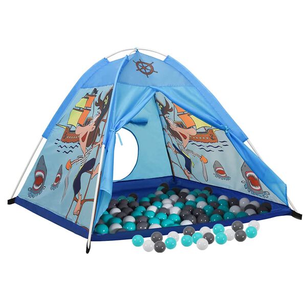vidaXL Tente de jeu pour enfants avec 250 balles Bleu 120x120x90 cm
