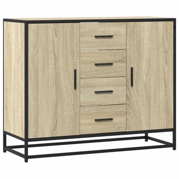 vidaXL Buffet chêne sonoma 92x35x76 cm bois d'ingénierie