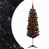 vidaXL Sapin de No&euml;l artificiel &eacute;troit avec boules 120 cm 150 LED