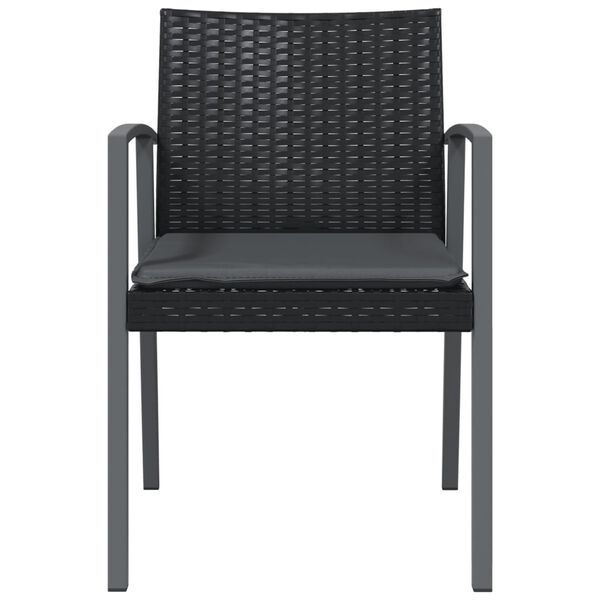 vidaXL Chaises de jardin et coussins lot de 2 noir 56,5x57x83 cm rotin