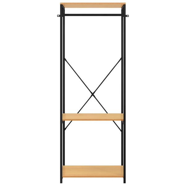 vidaXL Garde-robe Noir et ch&ecirc;ne 60x40x167cm M&eacute;tal et bois d'ing&eacute;nierie