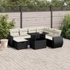 vidaXL Salon de jardin 8 pcs avec coussins noir r&eacute;sine tress&eacute;e