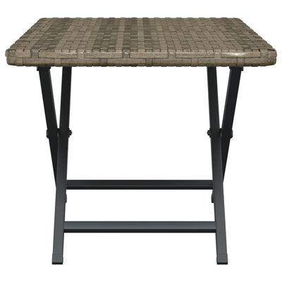 vidaXL Table pliable gris 45x35x32 cm résine tressée