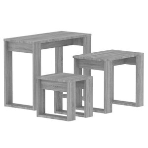 vidaXL Tables gigognes 3 pcs Sonoma gris Bois d'ing&eacute;nierie
