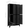 vidaXL Armoire à casiers Anthracite 90x45x180 cm Acier