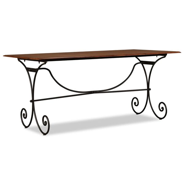 vidaXL Table de salle &agrave; manger Bois avec finition miel 180x90x76 cm