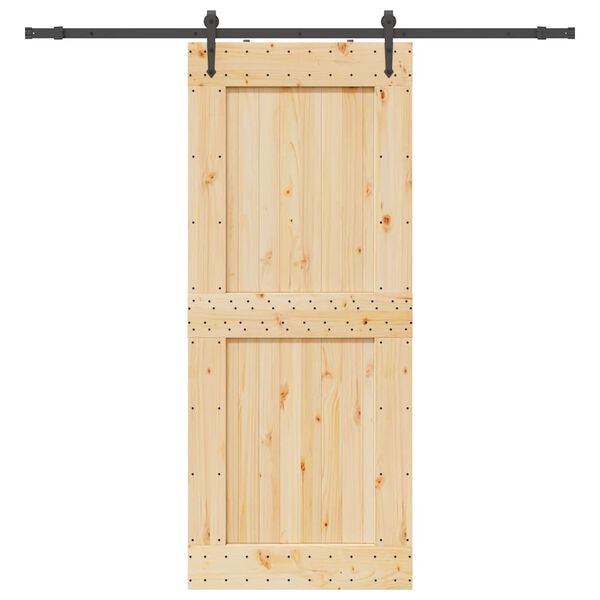 vidaXL Porte coulissante et kit de quincaillerie 95x210 cm pin massif