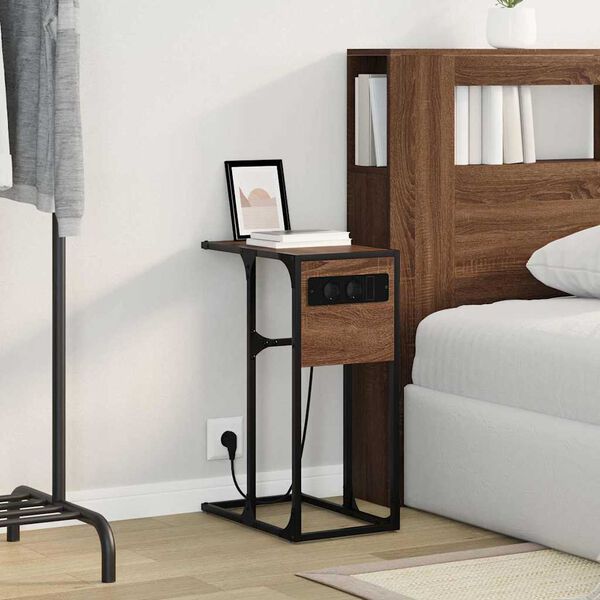 vidaXL Cabinet de chevet Ch&ecirc;ne brun 41,5 x 26 x 60,5 cm