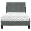 vidaXL Lit avec matelas Hanko gris foncé 90x190 cm tissu