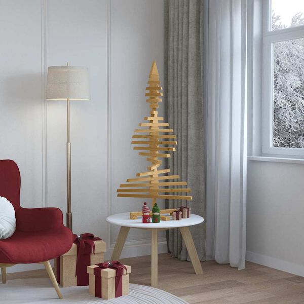 vidaXL Arbre de Noël en bois Marron 120 cm Bois massif en pin