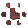 vidaXL Fauteuil inclinable de massage &eacute;lectrique rouge bordeaux