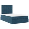 vidaXL Cadre de lit ottoman avec matelas bleu fonc&eacute; 120x190 cm velours