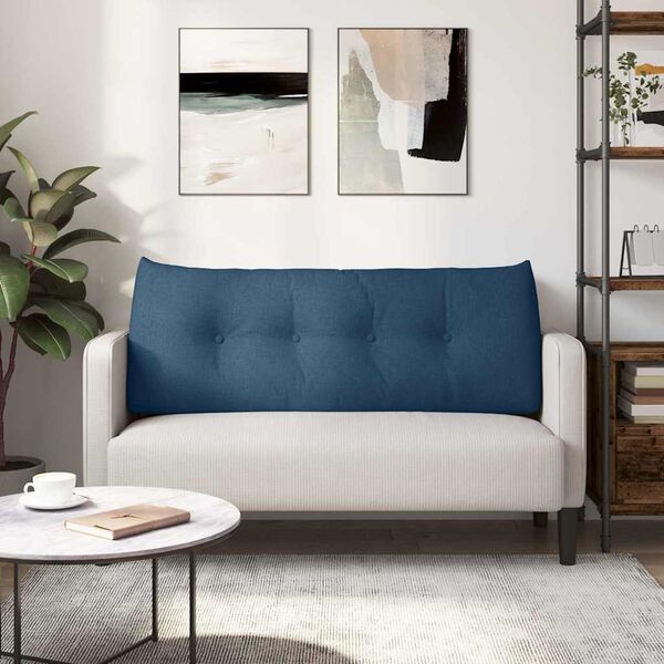 vidaXL Coussin de Dos Bleu 120 x 24 x 50 cm tissu