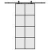 vidaXL Porte coulissante kit de quincaillerie noir 90x205 cm verre ESG