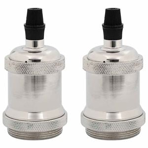vidaXL Douilles de lampe 2 pcs nickel satin&eacute; E27