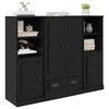 vidaXL Haut Armoire avec tiroir 3 pcs Ch&ecirc;ne noir Bois d'ing&eacute;nierie