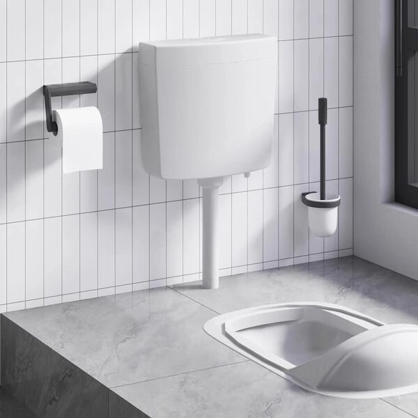 vidaXL R&eacute;servoir de toilette avec entr&eacute;e d'eau inf&eacute;rieure 3/6 L Gris