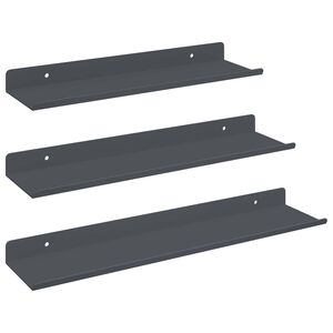 vidaXL &Eacute;tag&egrave;re flottante 3 pc Anthracite 40 x 9 x 2,5 cm Acier