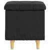 vidaXL Pouf de rangement avec coussin Noir 40 x 40 x 45 cm Simili cuir