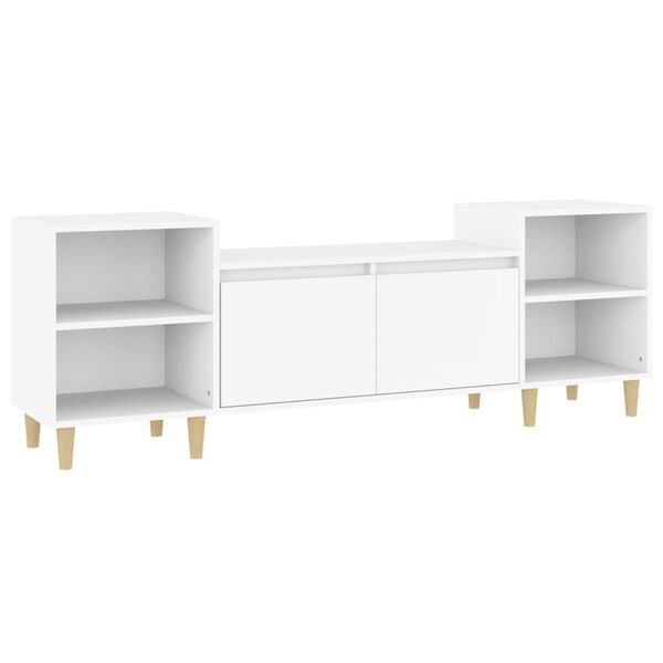 vidaXL Meuble TV Blanc 160x35x55 cm Bois d'ing&eacute;nierie