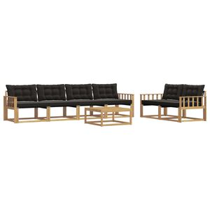 vidaXL Ensemble de canap&eacute;s d'ext&eacute;rieur 7 pc Blanc et noir