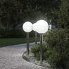 vidaXL Bornes lumineuses avec d&eacute;tecteur lot de 3 80 cm acier inoxydable IP44