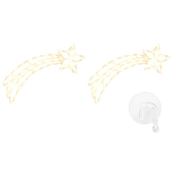 vidaXL Lumi&egrave;res de No&euml;l silhouette d'&eacute;toile filante 2 pcs 50 LED