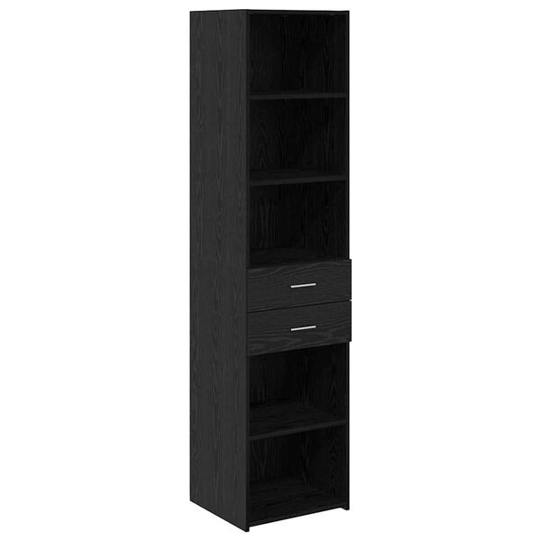 vidaXL Haut Armoire Ch&ecirc;ne noir 45 x 42,5 x 185 cm Bois d'ing&eacute;nierie