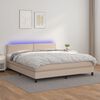vidaXL Sommier &agrave; lattes de lit avec matelas LED Cappuccino 180x200 cm