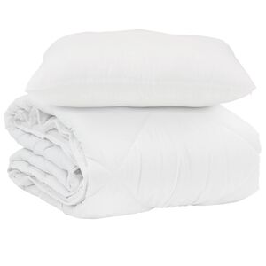 vidaXL Duvet d'&eacute;t&eacute; simple avec oreiller 2 pcs Blanc Microfibre