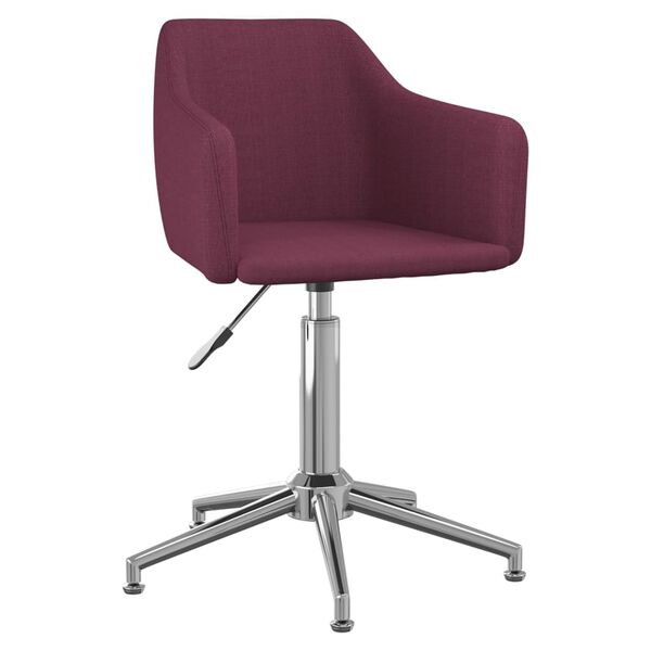 vidaXL Chaises &agrave; manger pivotantes lot de 2 violet tissu