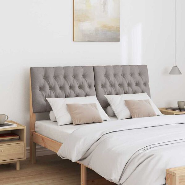 vidaXL T&ecirc;te de lit capitonn&eacute;e Taupe 160 cm Pin massif