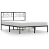 vidaXL Cadre de lit m&eacute;tal sans matelas avec t&ecirc;te de lit noir 120x190cm