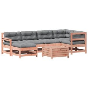 vidaXL Salon de jardin 7 pcs avec coussins bois massif douglas