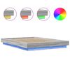 vidaXL Cadre de lit et lumi&egrave;res LED sans matelas sonoma gris 120x190cm