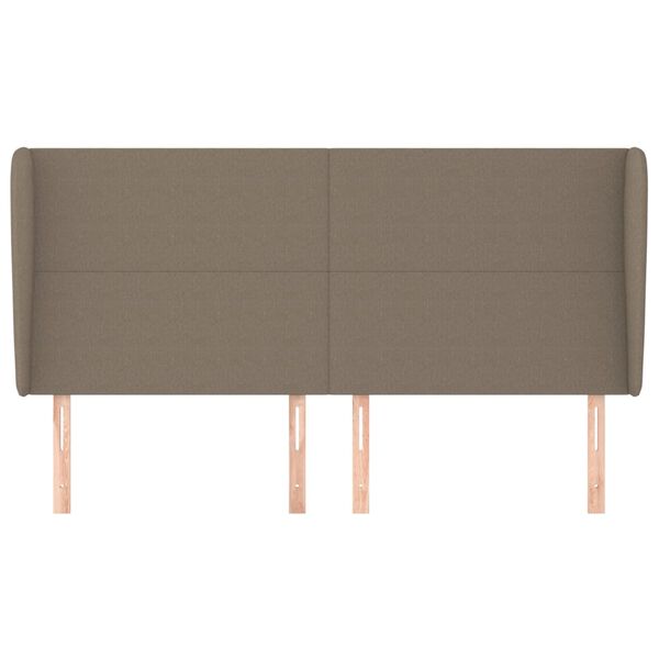 vidaXL T&ecirc;te de lit avec oreilles Taupe 203x23x118/128 cm Tissu