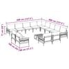 vidaXL Ensemble de canap&eacute; de jardin avec coussin 14 pcs Noir Acier