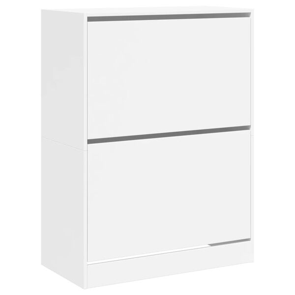 vidaXL Armoire &agrave; chaussures 2 tiroirs rabattables blanc 80x42x108 cm
