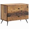 vidaXL Cabinet de chevet avec tiroir Bois ancien 62 x 34,5 x 47,5 cm