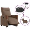 vidaXL Fauteuil inclinable &eacute;lectrique marron tissu