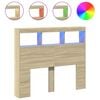 vidaXL Armoire t&ecirc;te de lit avec LED ch&ecirc;ne sonoma 120x17x102 cm