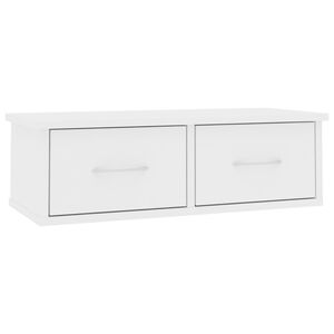 vidaXL &Eacute;tag&egrave;re murale et tiroirs Blanc 60x26x18,5 cm Bois d'ing&eacute;nierie
