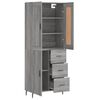 vidaXL Buffet haut Sonoma gris 69,5x34x180 cm Bois d'ing&eacute;nierie