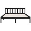 vidaXL Cadre de lit sans matelas noir bois massif 140x200 cm
